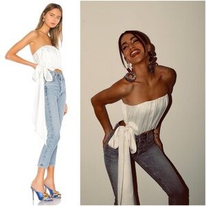 NWT 🤍 Camila Coelho Wilder Top with Bow in Ivory, Size XXS